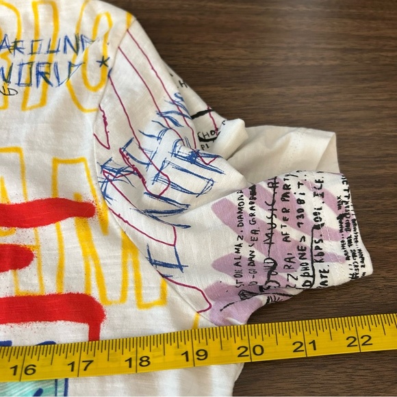 ❤️ Guess Men Crew Neck Short Sleeves Graffiti Savage Graphic White T-Shirt M - Picture 6 of 10